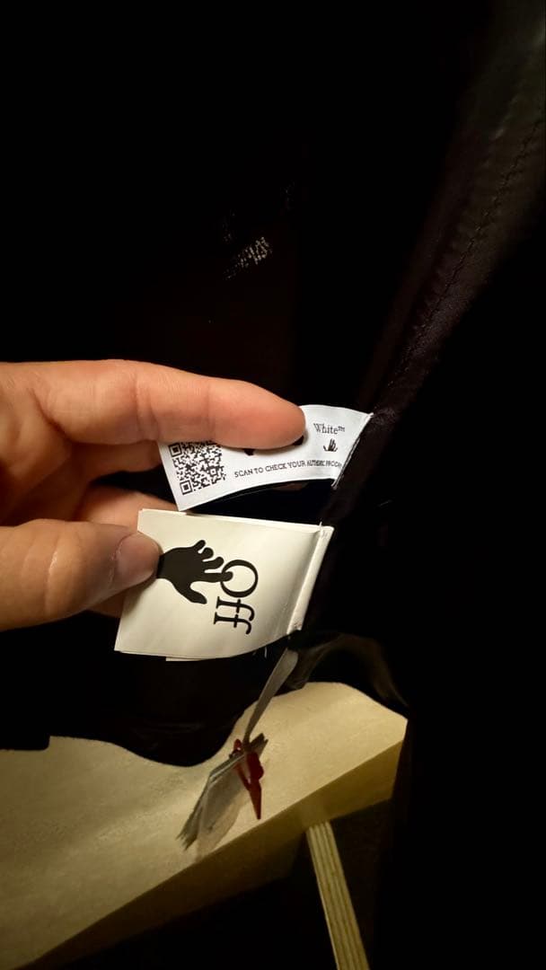 Off-White オフホワイト ブラック テーラードジャケット カラーボタン