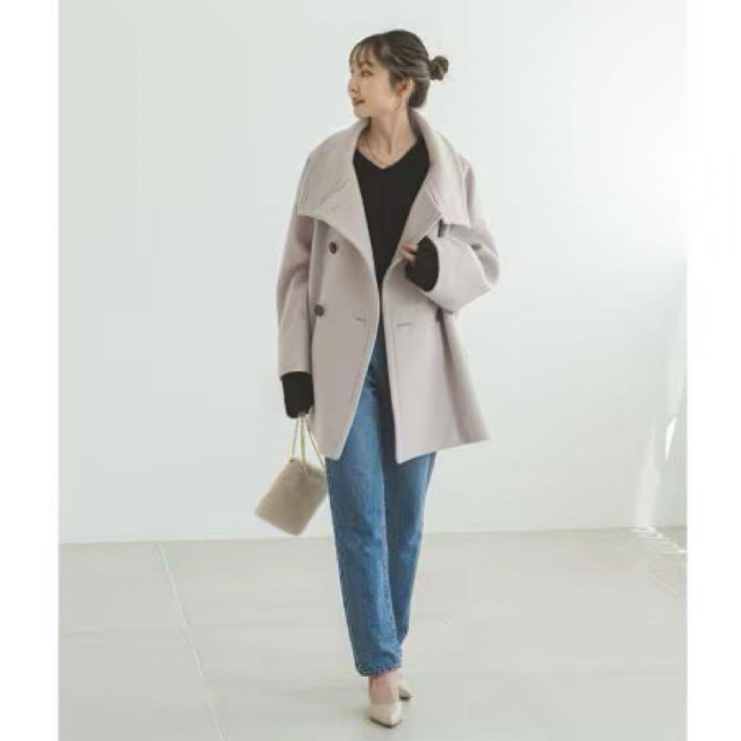 2023AW NOBLE スタンドカラーオーバーコート　ベージュ