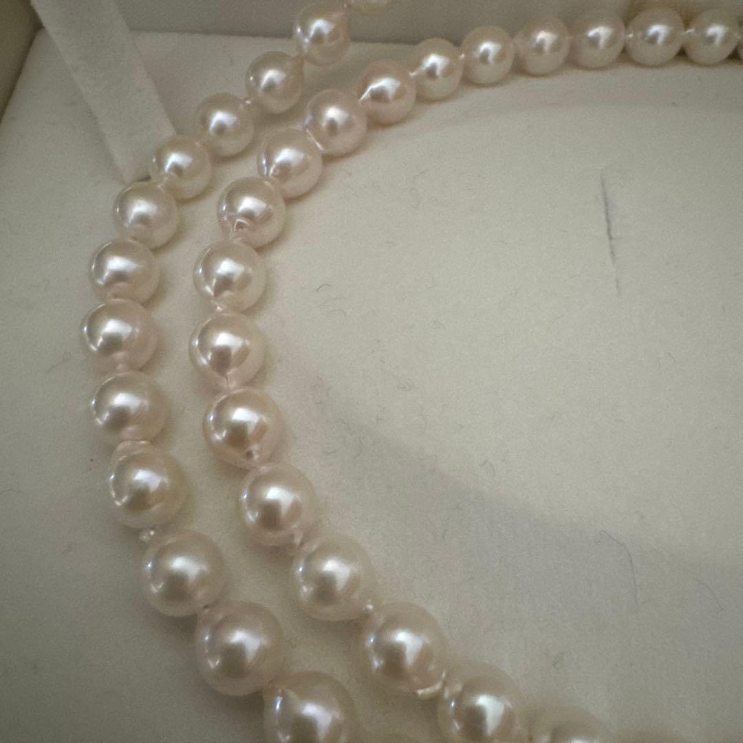 アコヤパール　ロングネックレス　82mm ホワイト系　silver