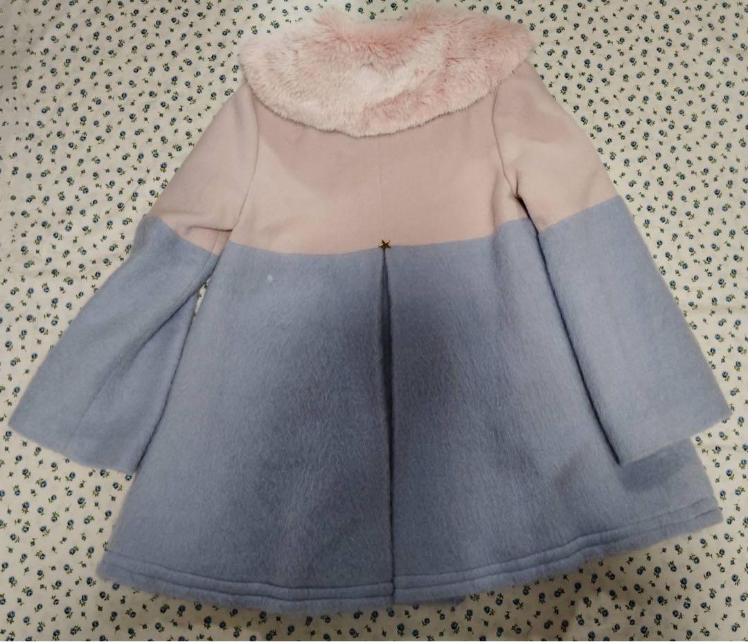 MILK フリース Aラインコート ピンクブルー