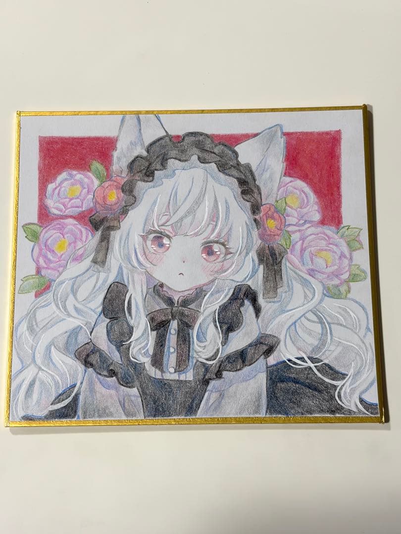 メ*)様 オリジナル手描きイラスト　ゴスロリ狐の女の子