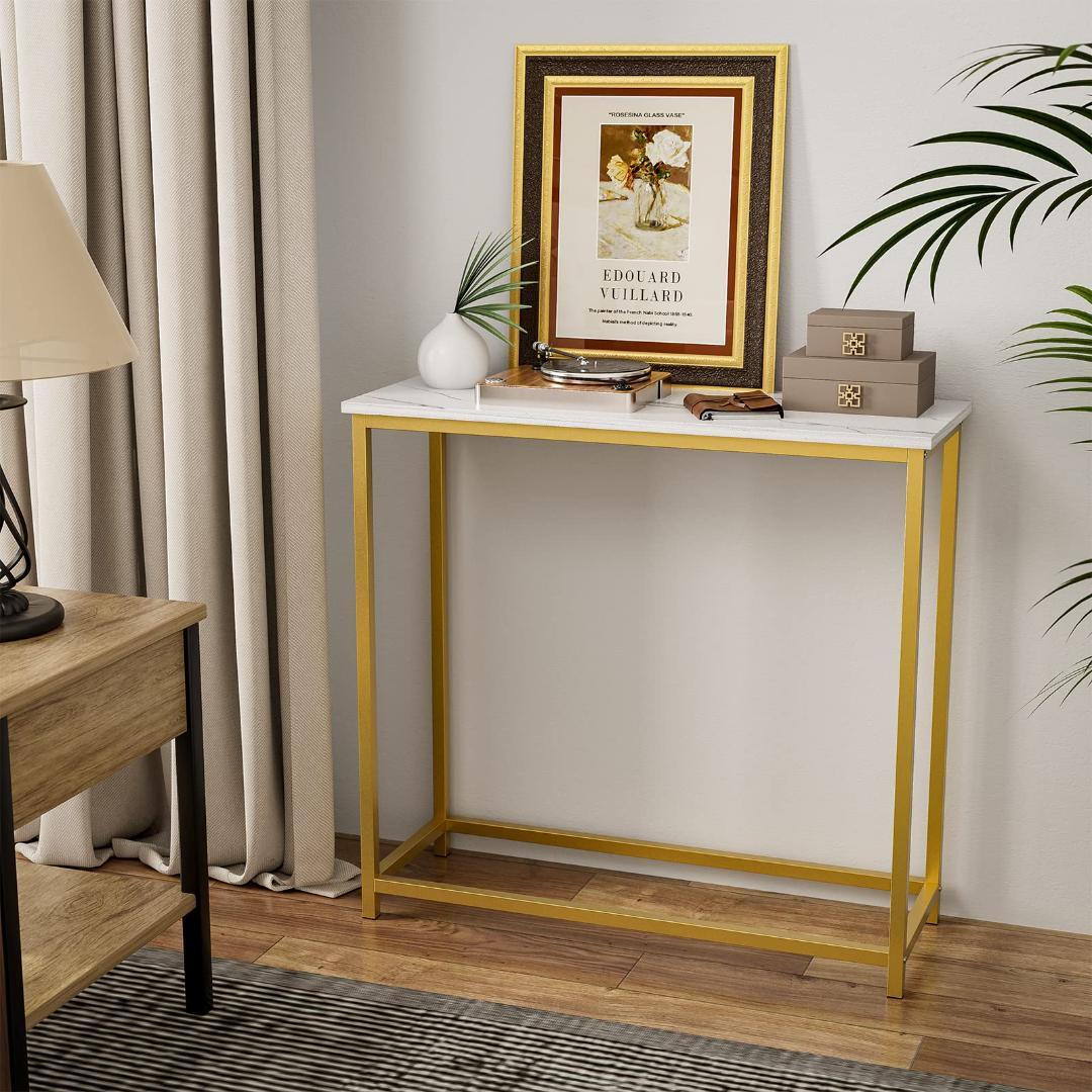 ☆コンソールテーブル カウンターサイドスリム 玄関 大理石柄