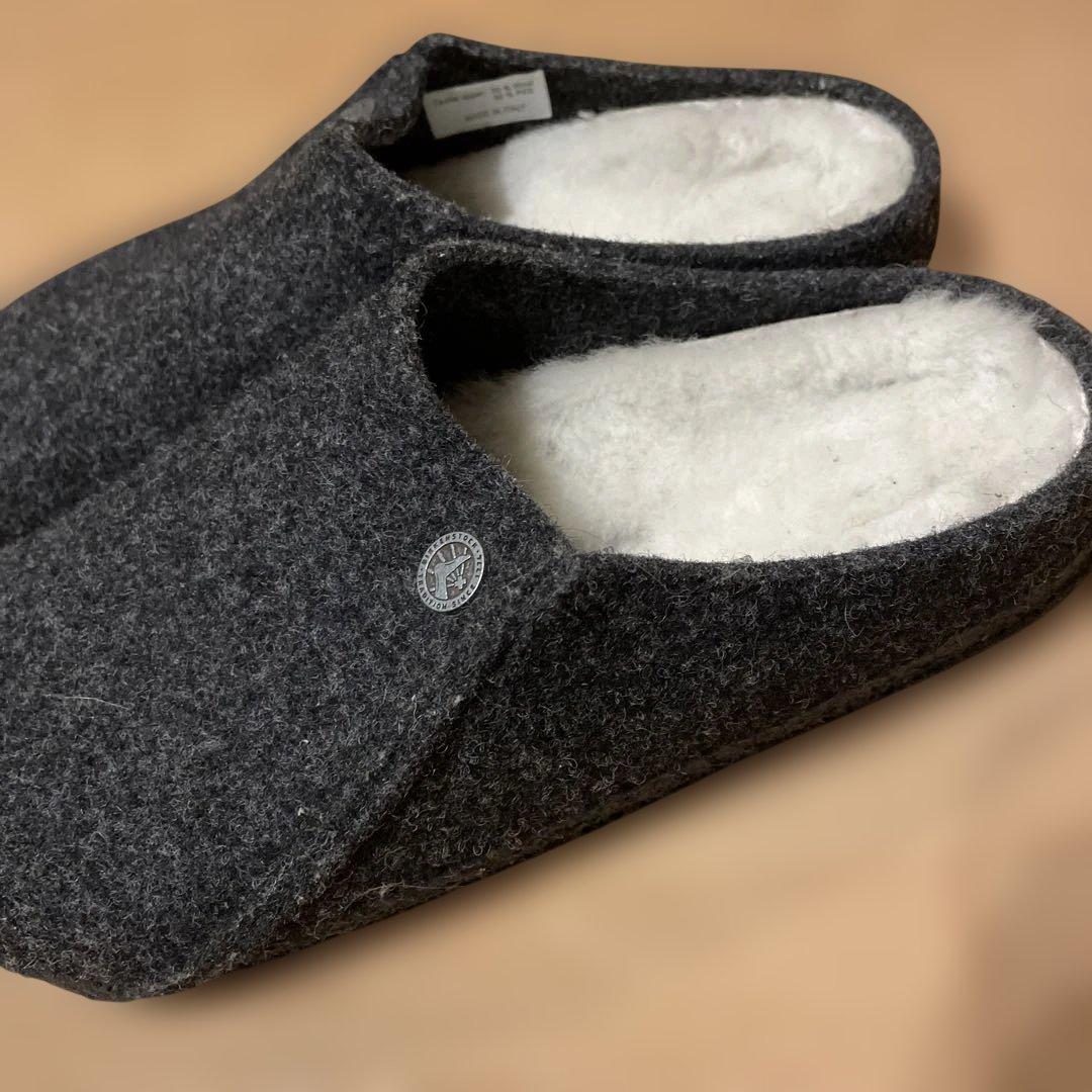ビルケンシュトック　ウール　ボア　ツェルマット　チャコールグレー　サンダル　37