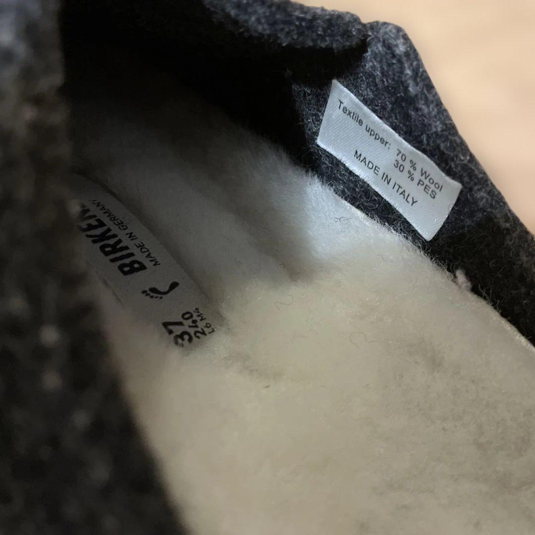 ビルケンシュトック　ウール　ボア　ツェルマット　チャコールグレー　サンダル　37