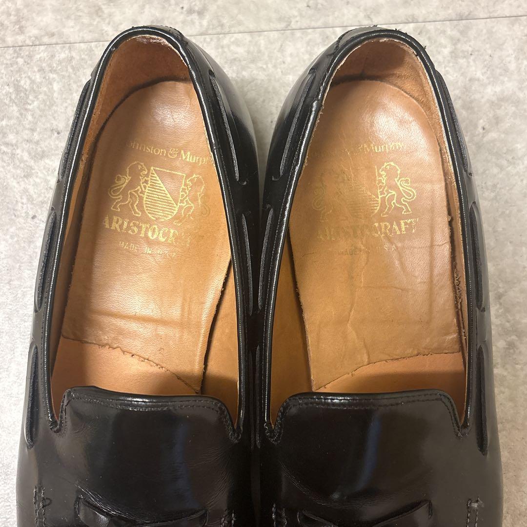 美品 JOHNSTON & MURPHY タッセルローファー 革靴 9 ブラック