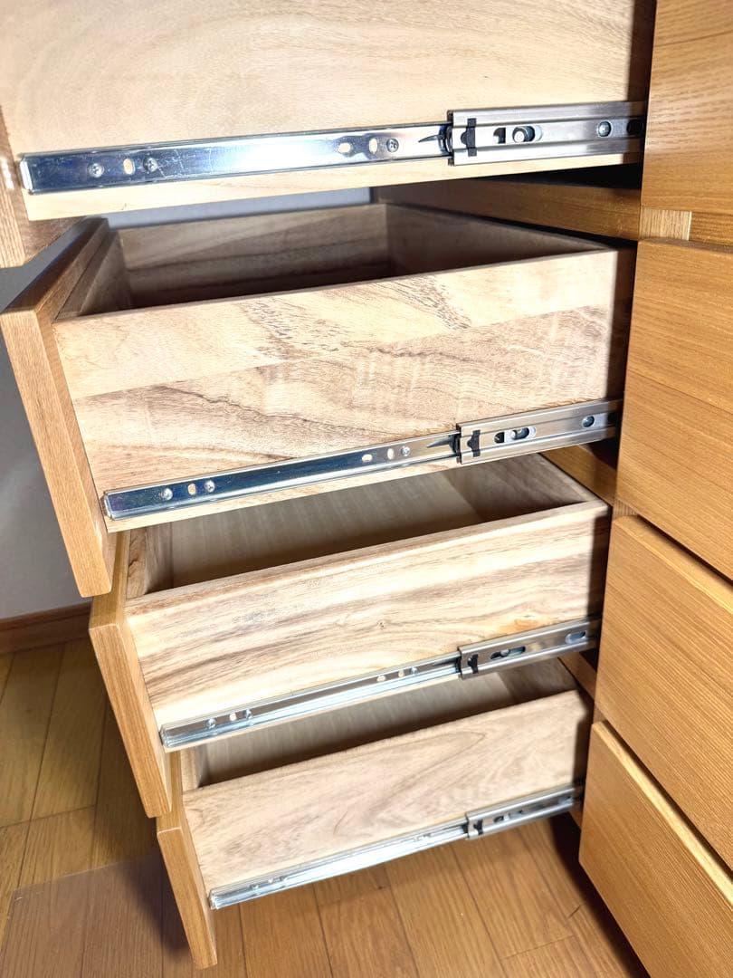 無印良品 廃盤 チェスト４段 幅１２０ｃｍ　オーク材