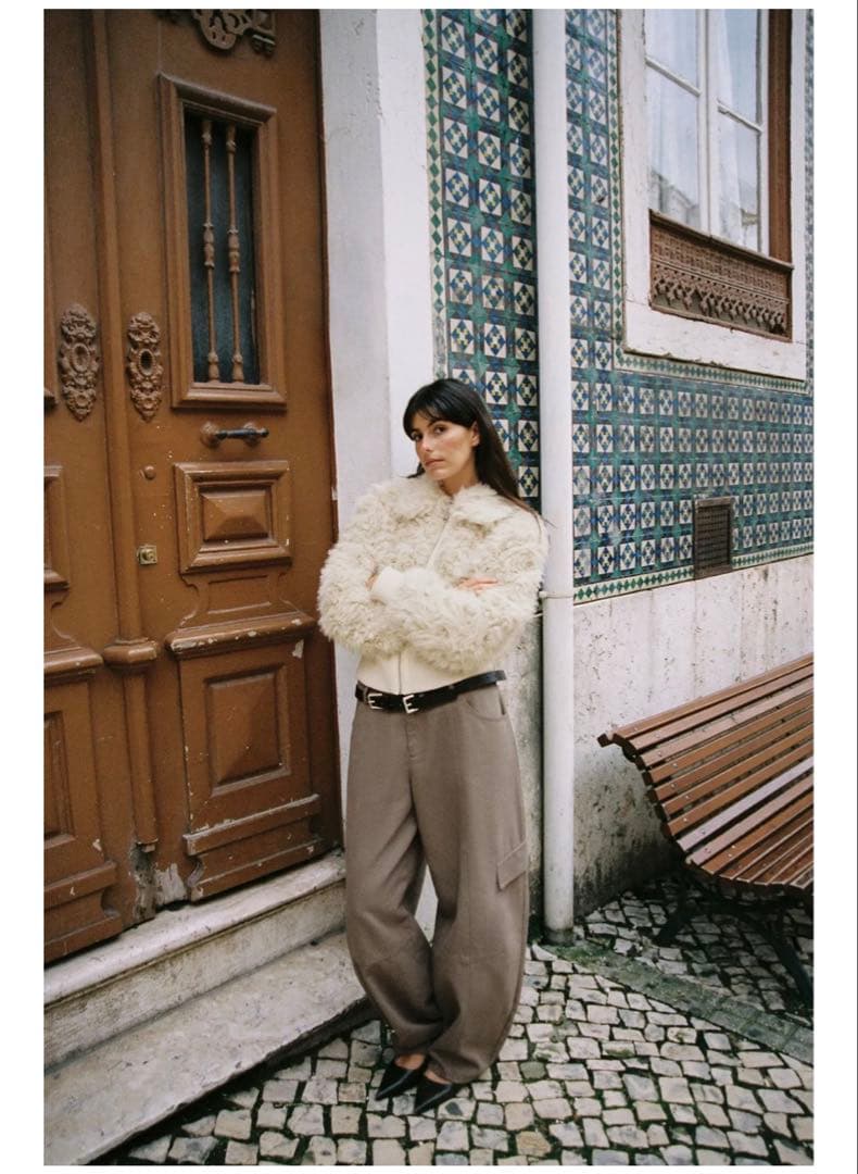 ZARA フェイクファーボンバージャケット　L