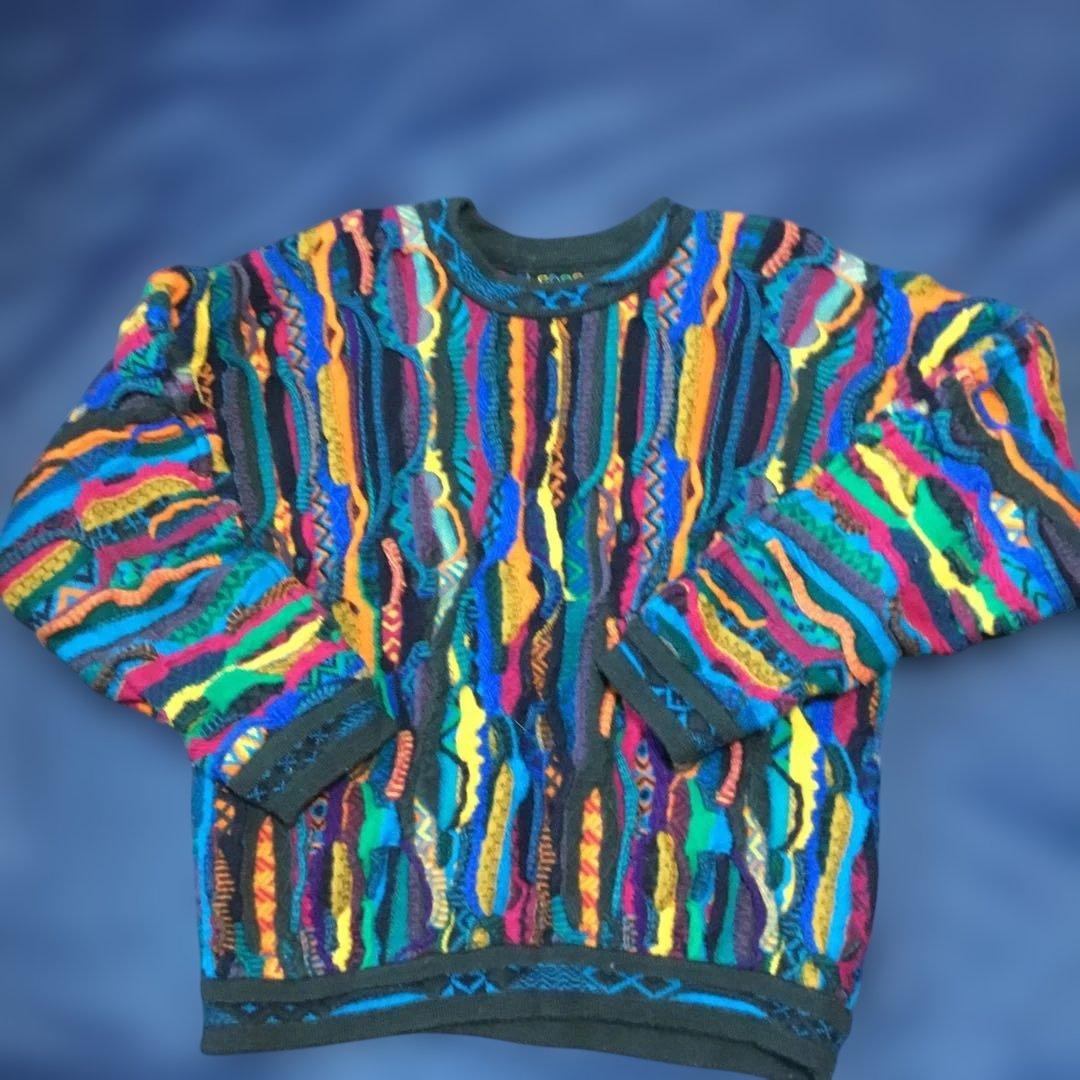 COOGI 多色ストライプ ニット オーストラリア　3Dニット