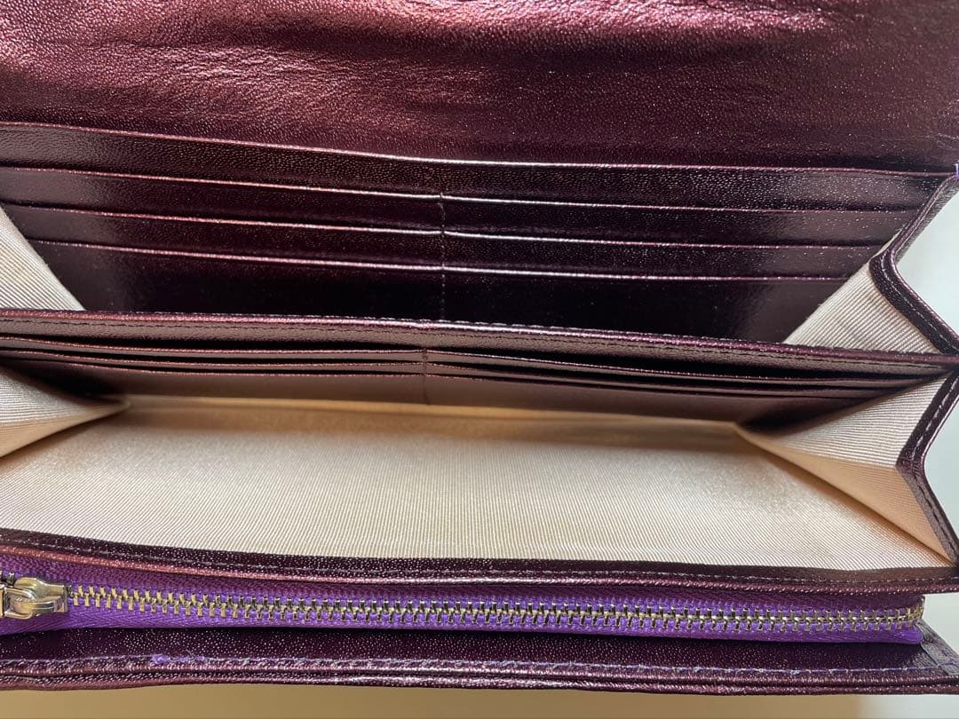 【未使用】CROIX  クロコダイルレザー 長財布 パープル