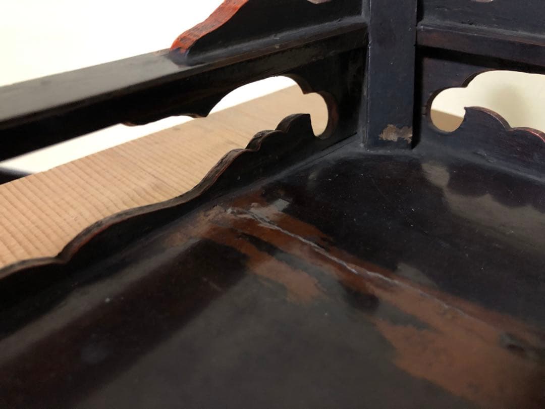 時代漆の春日卓 検経卓文机