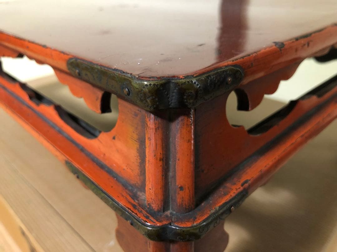 時代漆の春日卓 検経卓文机