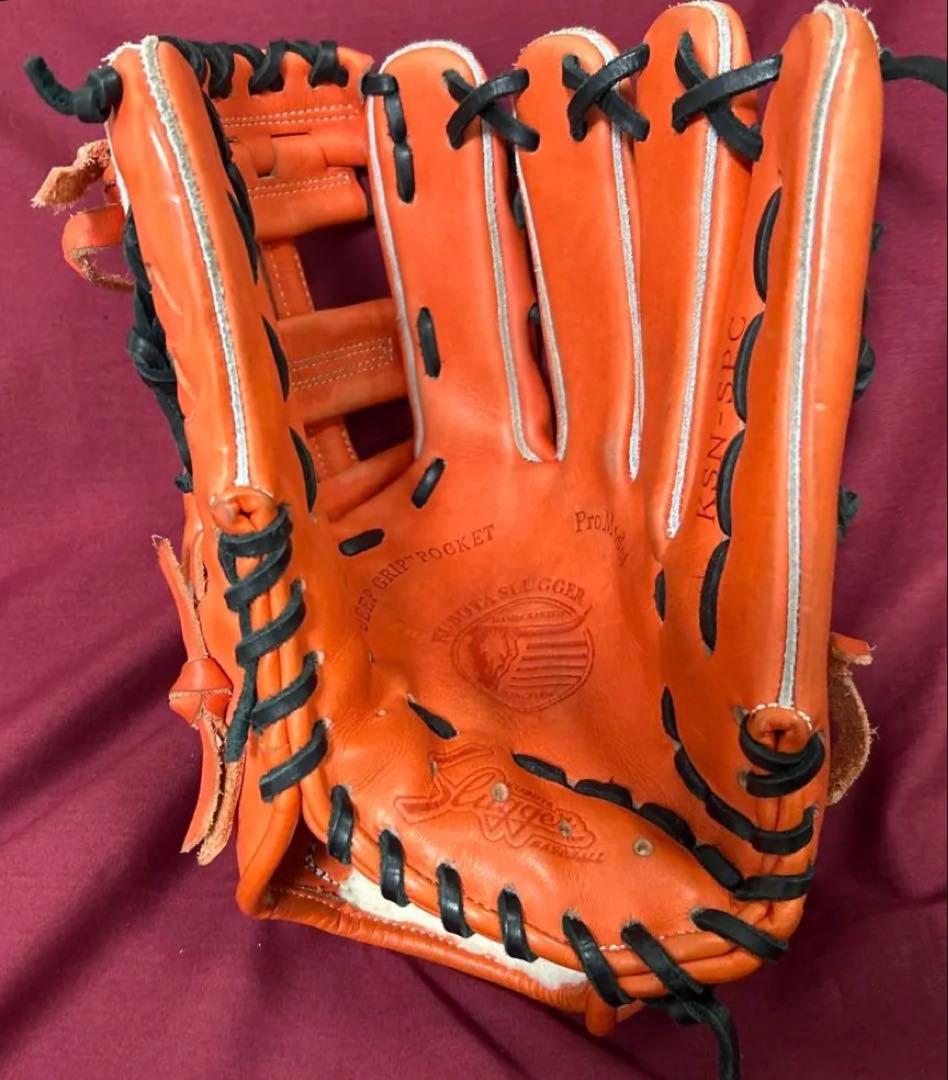 【福岡支店型付】久保田スラッガー軟式外野用　SPC型　阪神近本モデル　廃盤ラベル