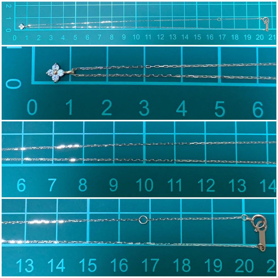4℃ K10 キュービックジルコニア ネックレス ピンクゴールド フラワー