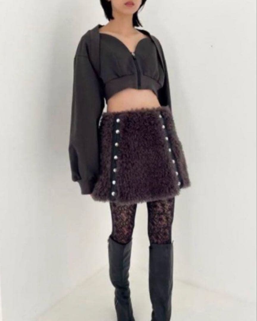 早い者勝ち　KISHIDAMIKI ファーミニスカート