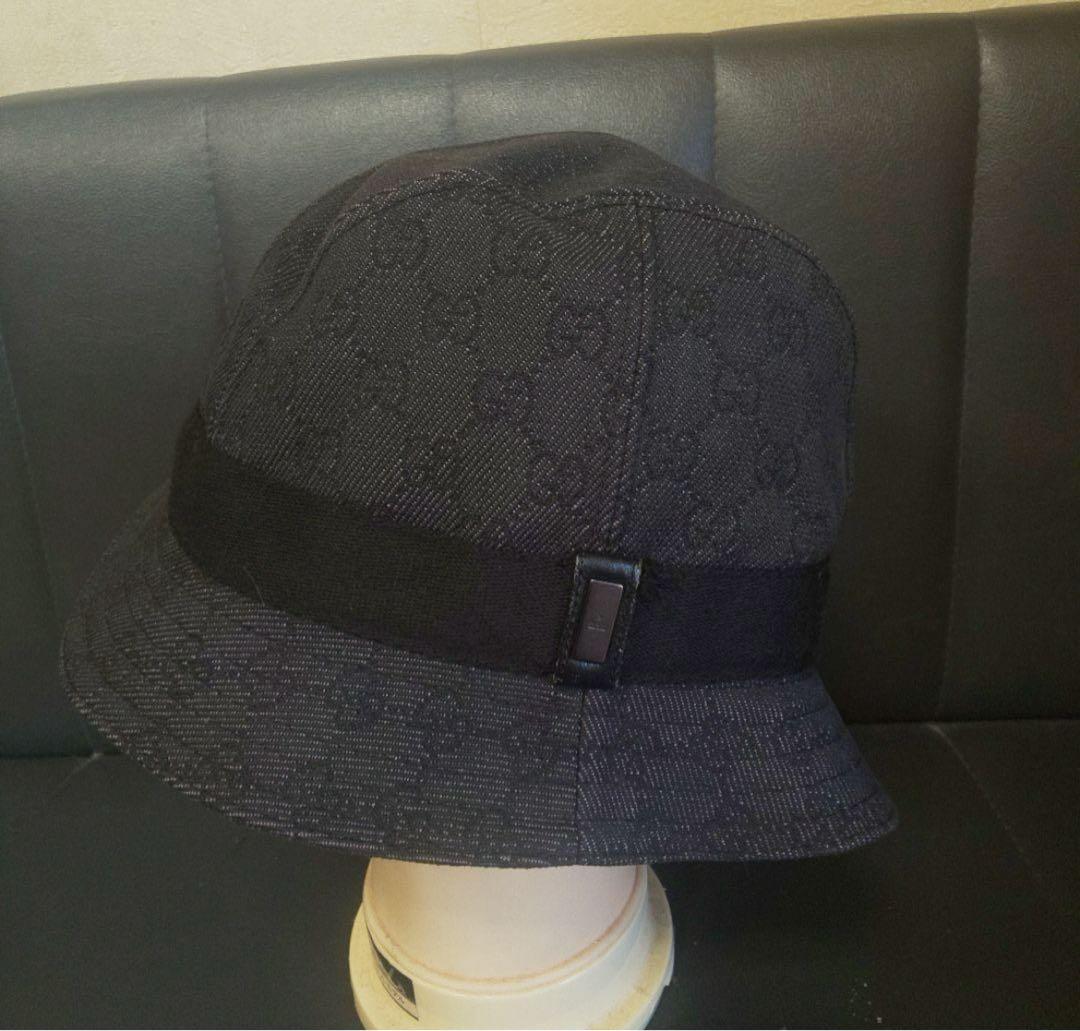 A-KTオシャレ！中古。GUCCIバケット風ハット。グレー、Lsize