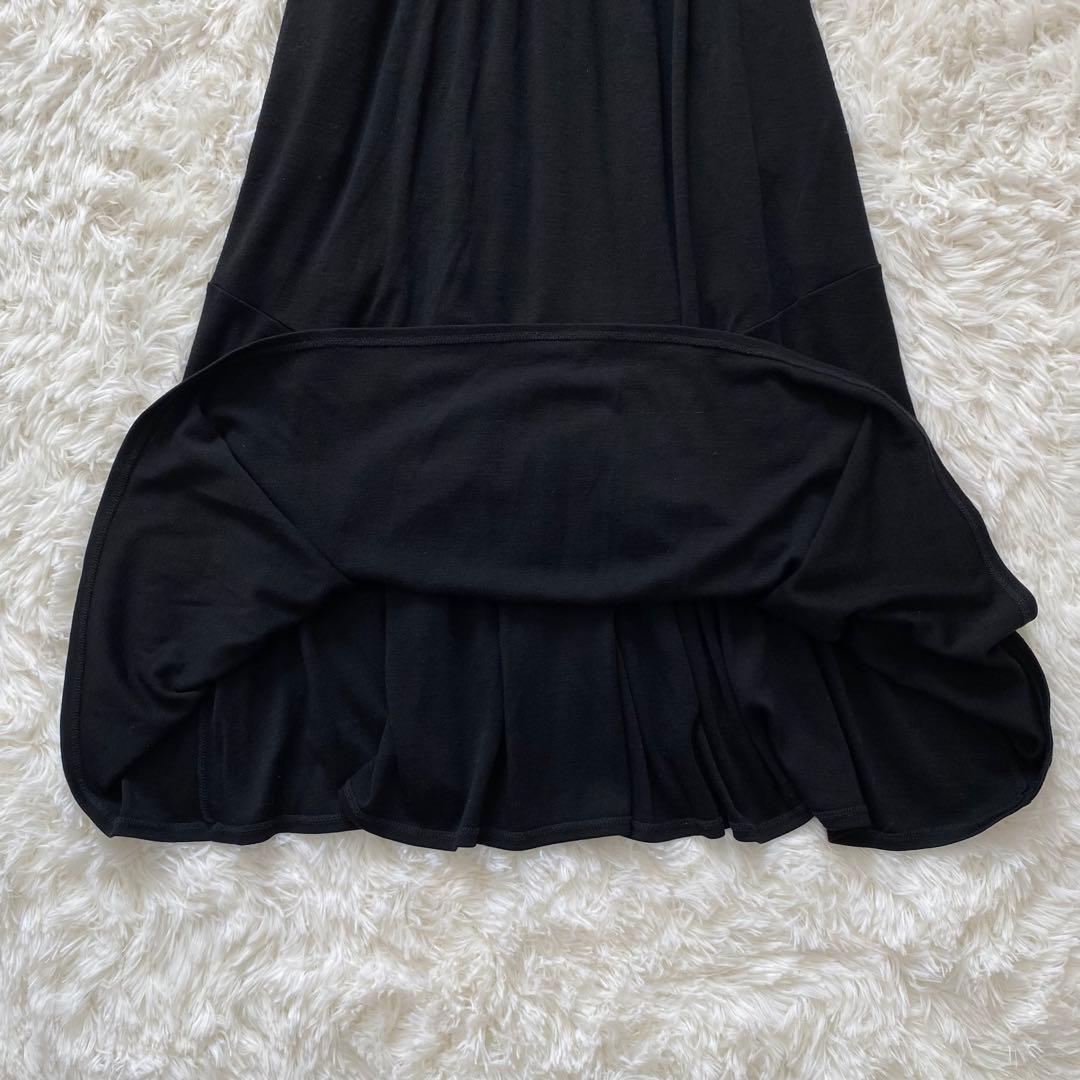 ボーダーズアットバルコニー　マキシワンピース　ウール　エルボーパッチ　ギャザー