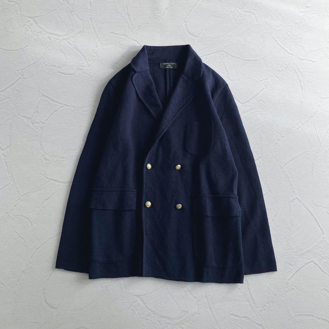 【極美品】ロベルトコリーナ シップス ウール ニット ダブルジャケット 金ボタン