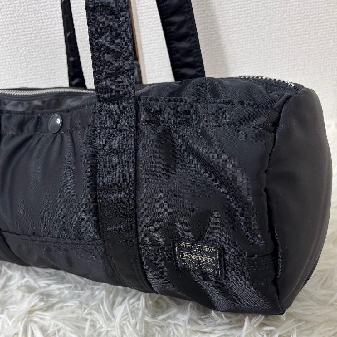 美品 ポーター PORTER タンカー ミニボストン S ブラック