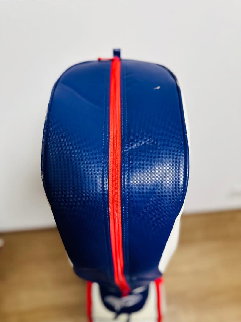 BEAMS GOLF キャディバッグ ホワイト/ネイビー/レッド