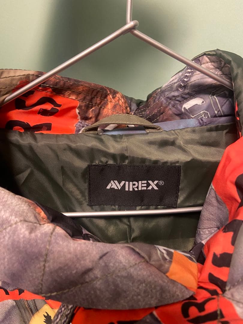 AVIREX 迷彩柄 フード付きモッズコート