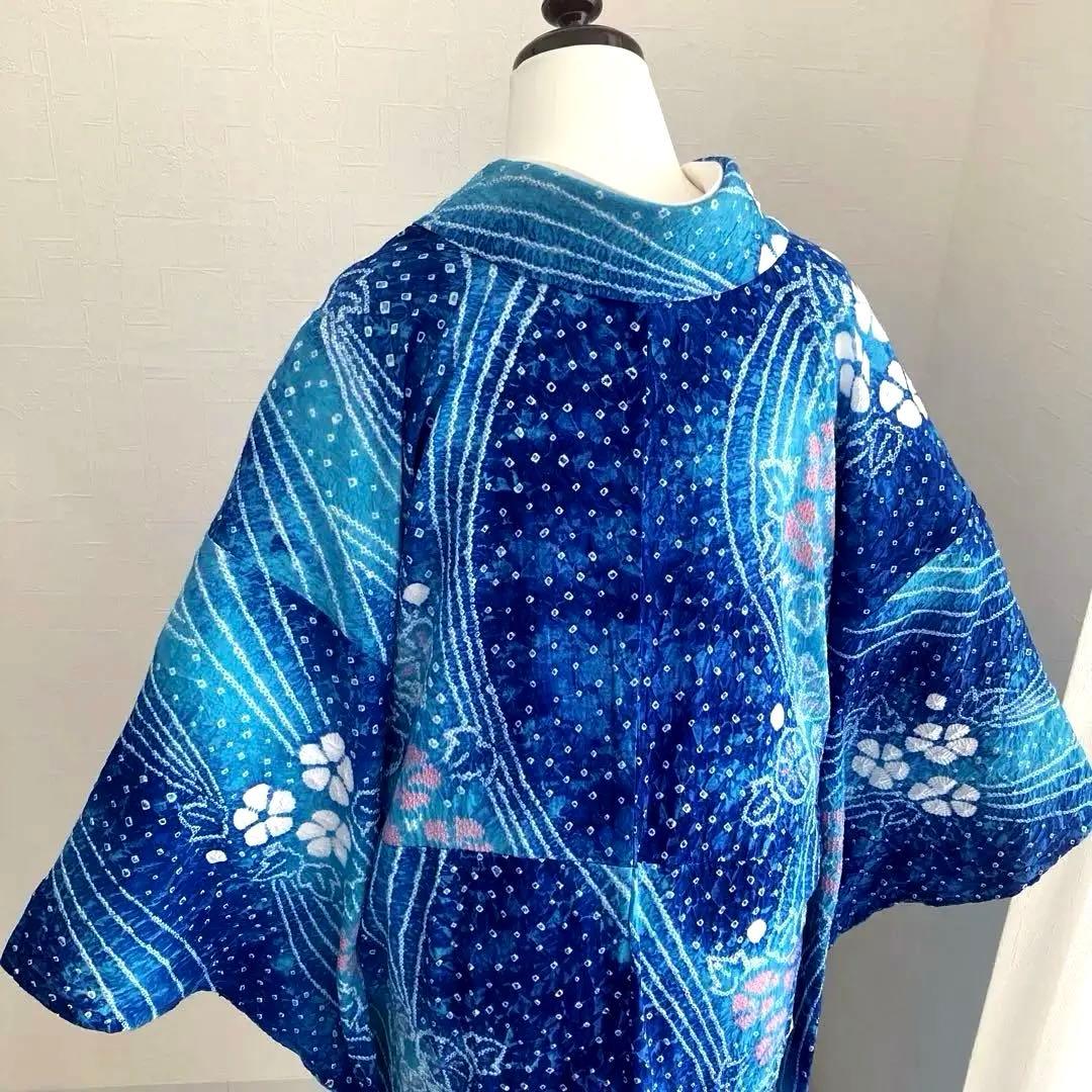 ないち 有松絞り浴衣　身丈160cm 裄70cm 手縫い No.1-23