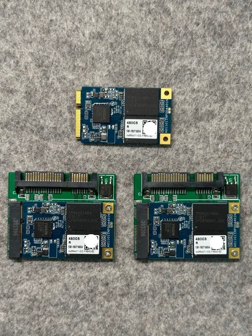 ★動作確認済★Phison mSATA 480GB SSD 3個セット