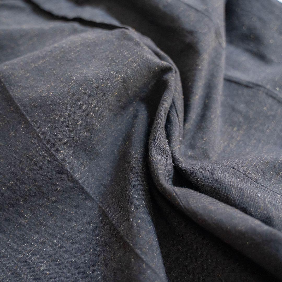 60s チェコスロバキア製 ブラック 絣柄 ウール ワイドスラックス ユーロ