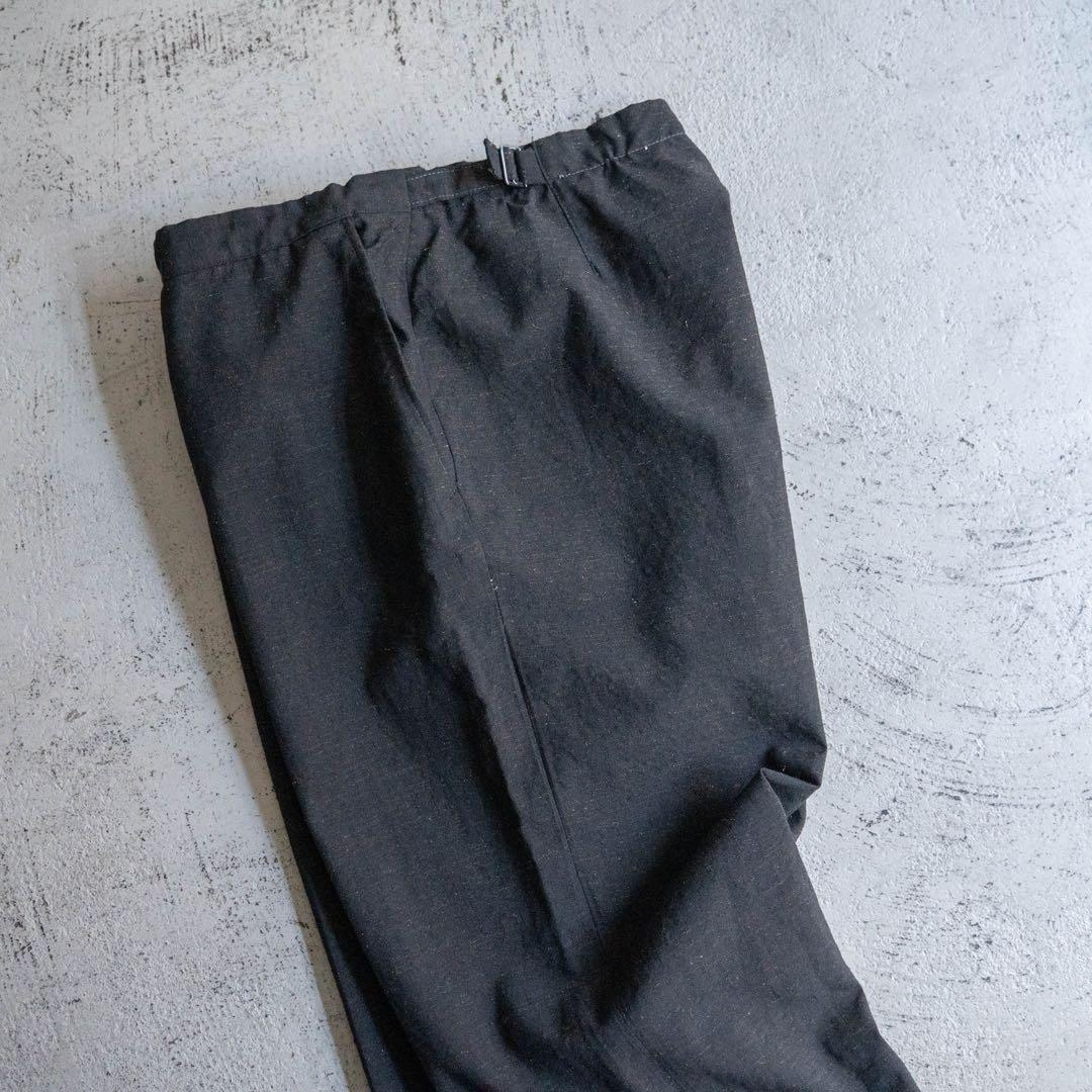 60s チェコスロバキア製 ブラック 絣柄 ウール ワイドスラックス ユーロ