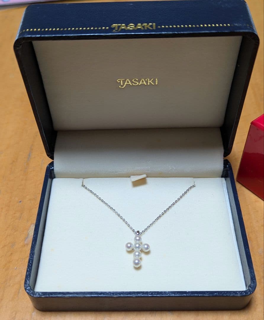 TASAKI　タサキ　シルバー　ネックレス　クロス　十字架　本真珠　ベビーパール