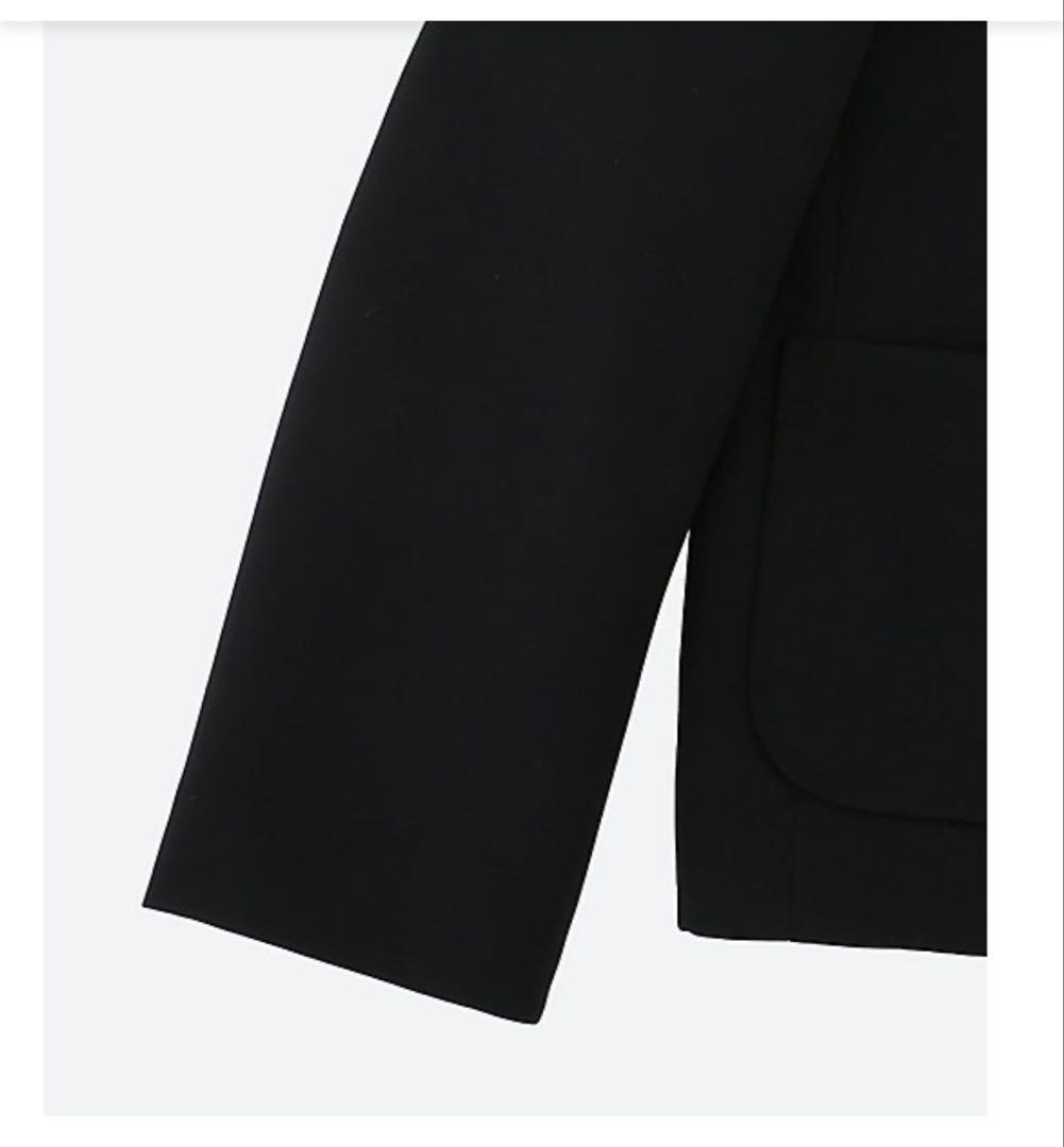 Tao （タオ）ウールギャバ素材丸襟ジャケット 黒　L