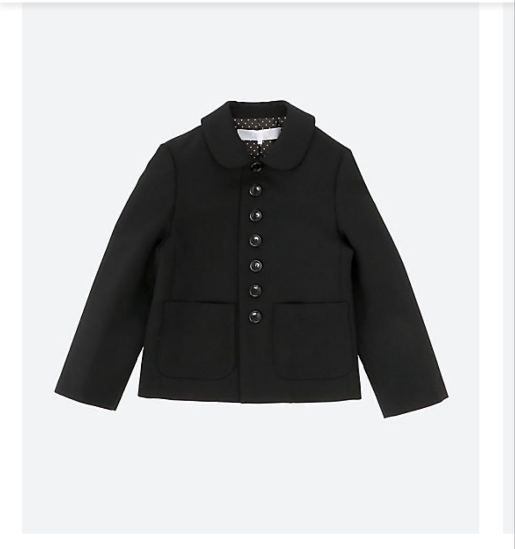 Tao （タオ）ウールギャバ素材丸襟ジャケット 黒　L