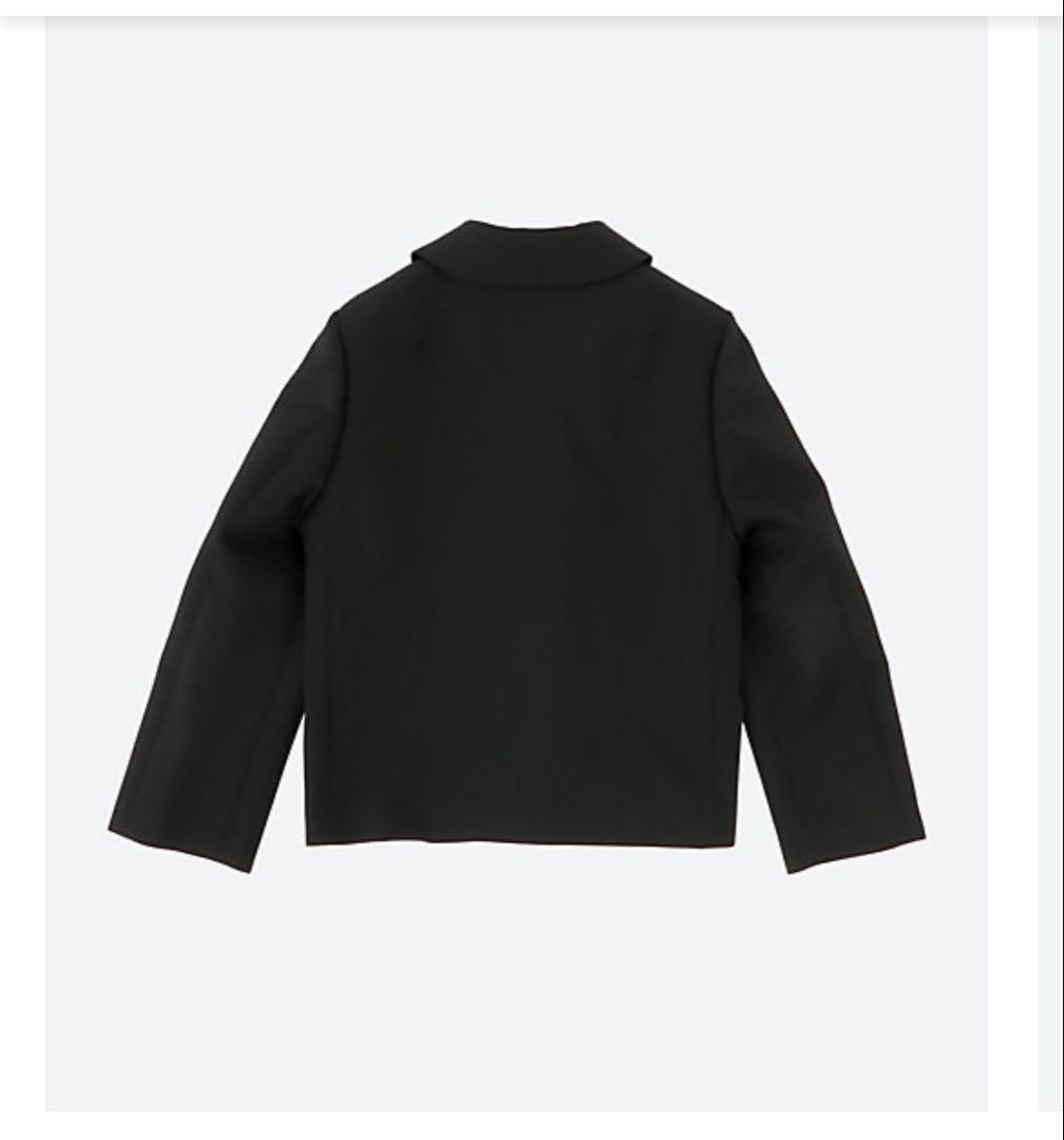 Tao （タオ）ウールギャバ素材丸襟ジャケット 黒　L