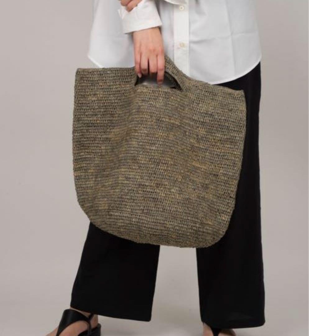 MADE IN MADA かごバッグ　グレー　ラフィア