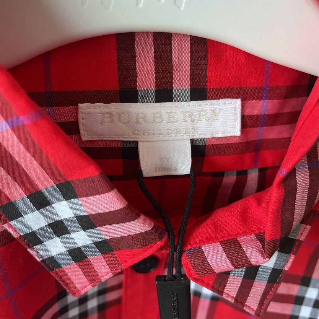 専用　新品　定価半額以下バーバリー キッズ　4Y 110cm 半袖チェックシャツ