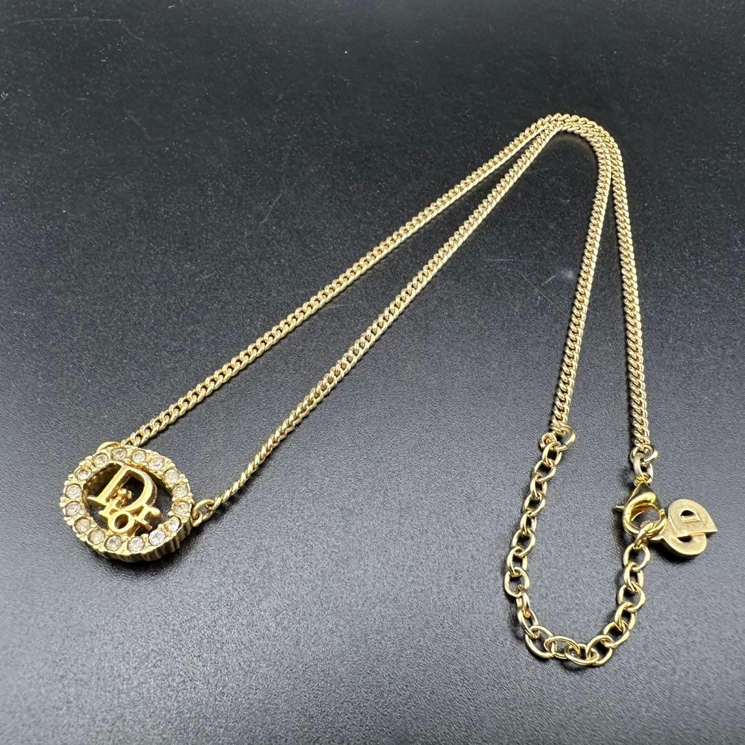 極美品✨　Dior　ネックレス　CD ロゴ　ラインストーン　希少　刻印　1623