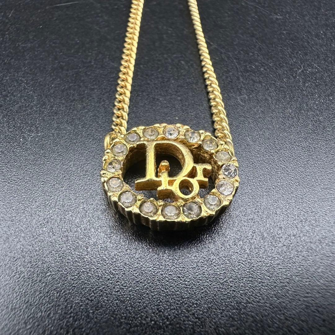 極美品✨　Dior　ネックレス　CD ロゴ　ラインストーン　希少　刻印　1623