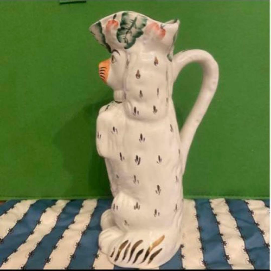 犬　陶器ピッチャー　イギリスアンティーク　スタッフォードシャードッグ　ビンテージ