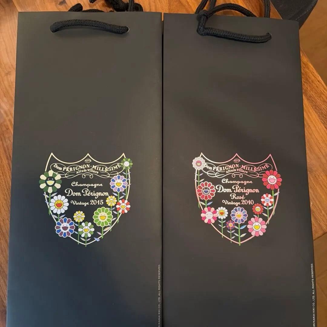 限定ギフトバッグ付　ドンペリニヨン村上隆限定2本セット（2015、ロゼ2010）