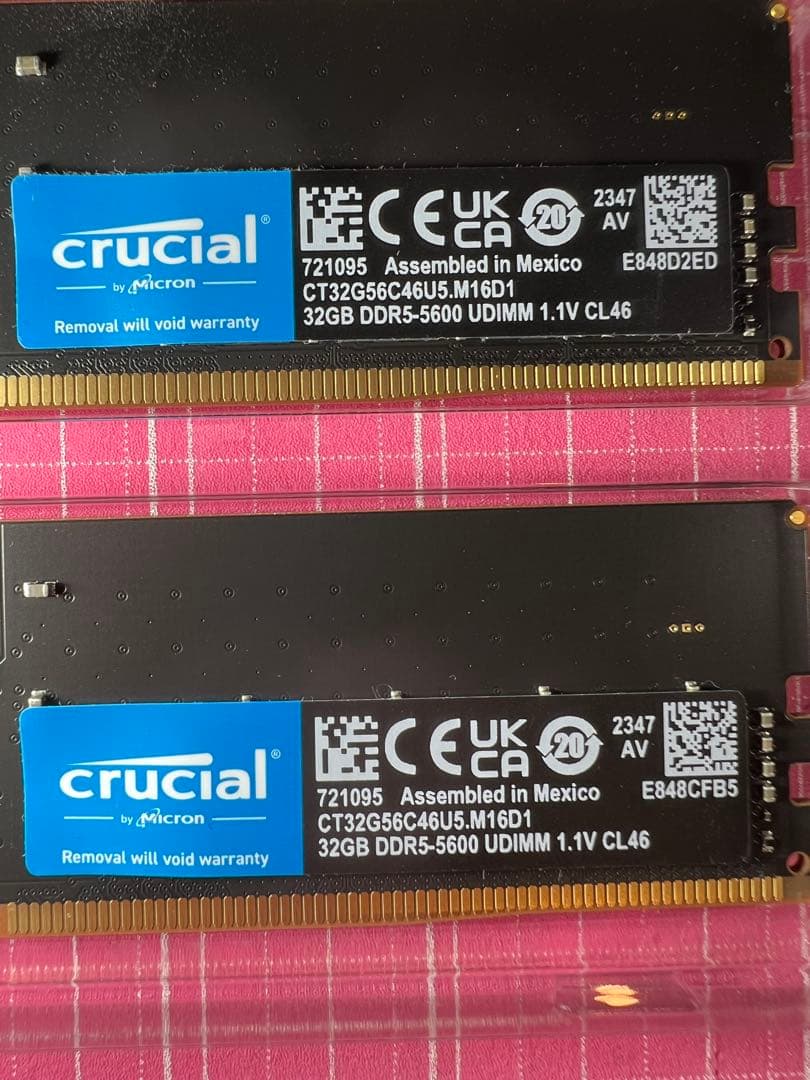 Crucial DDR5 64GB セット32GB 5600MHz x2DIMM