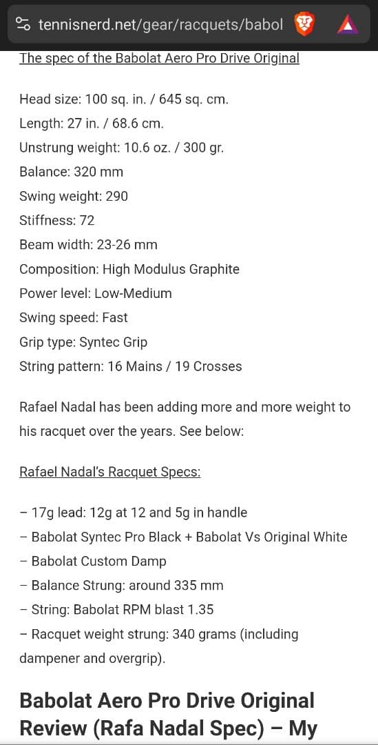 ラケット(軟式用) Babolat Aero Pro Drive Original