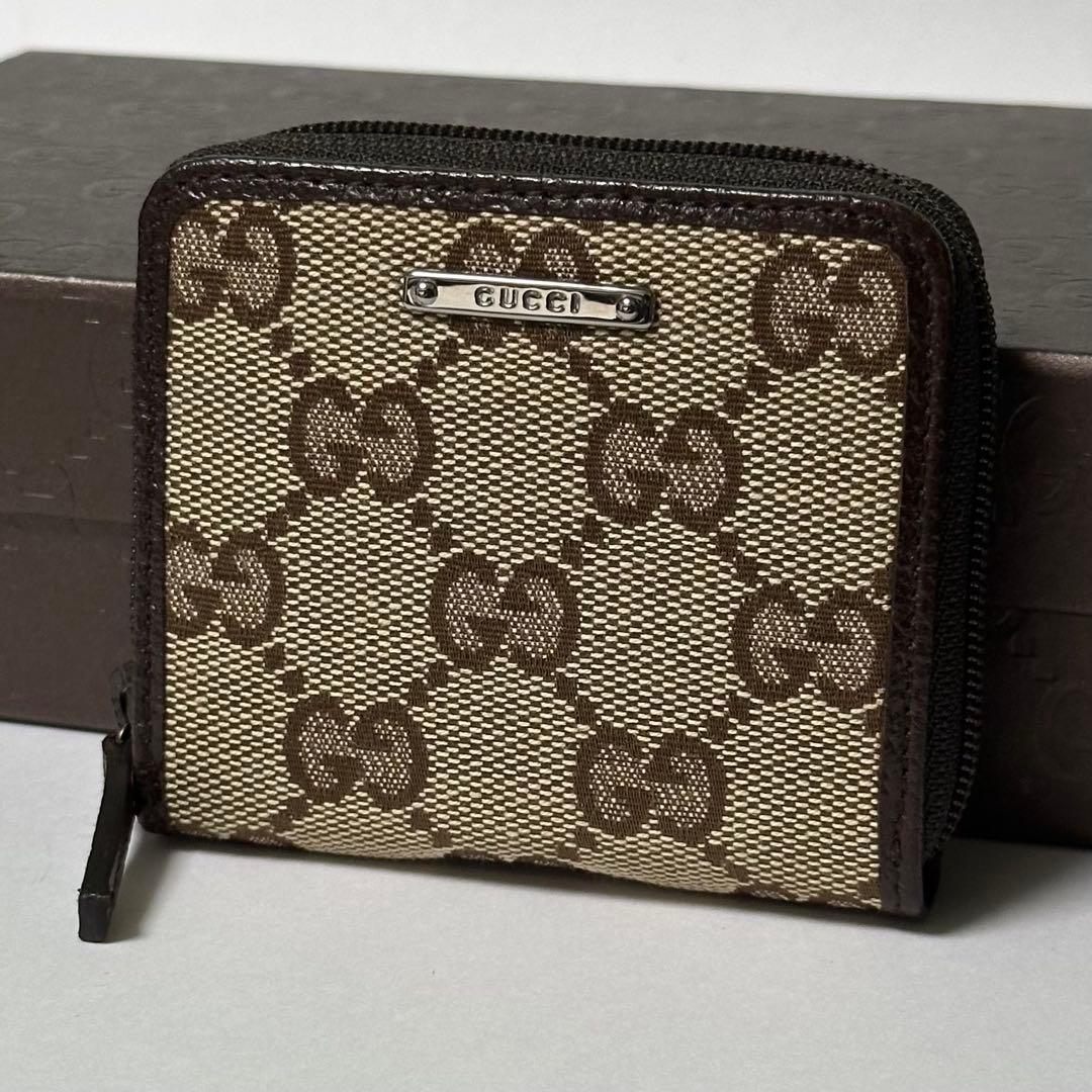 【美品】GUCCI グッチ　ケース　キャンバス　GG メタルロゴ