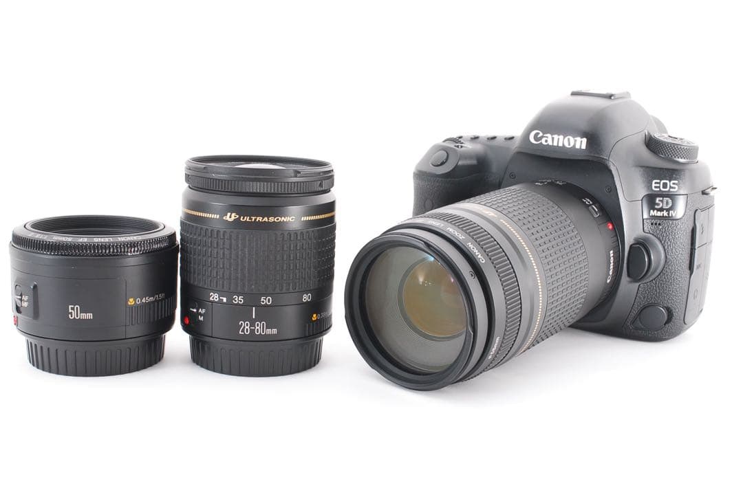 保証付き　Canon EOS 5D Mark IV標準&望遠&単焦点レンズセット