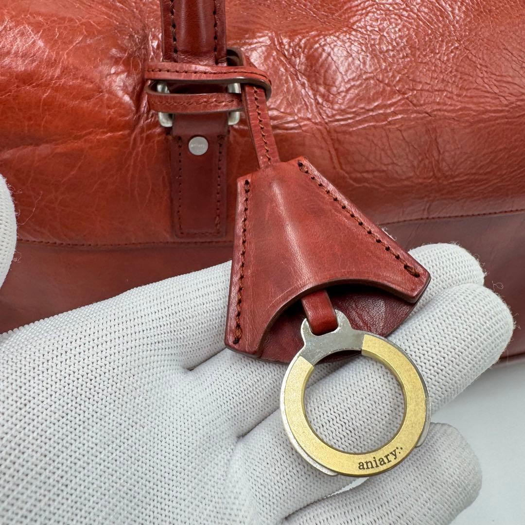 美品 アニアリ レザー ボストンバッグ アンティーク仕上げ W48 旅行 ゴルフ