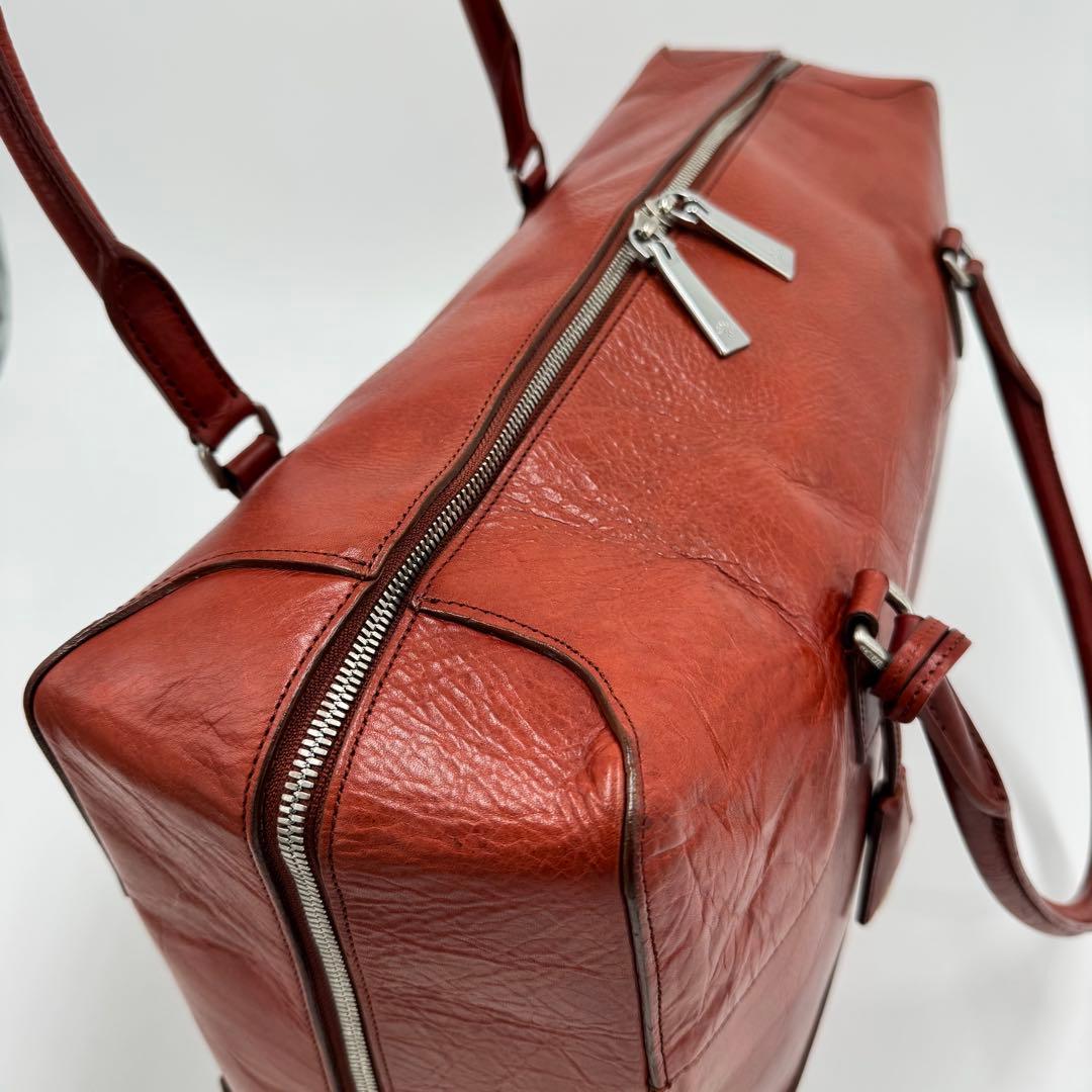 美品 アニアリ レザー ボストンバッグ アンティーク仕上げ W48 旅行 ゴルフ