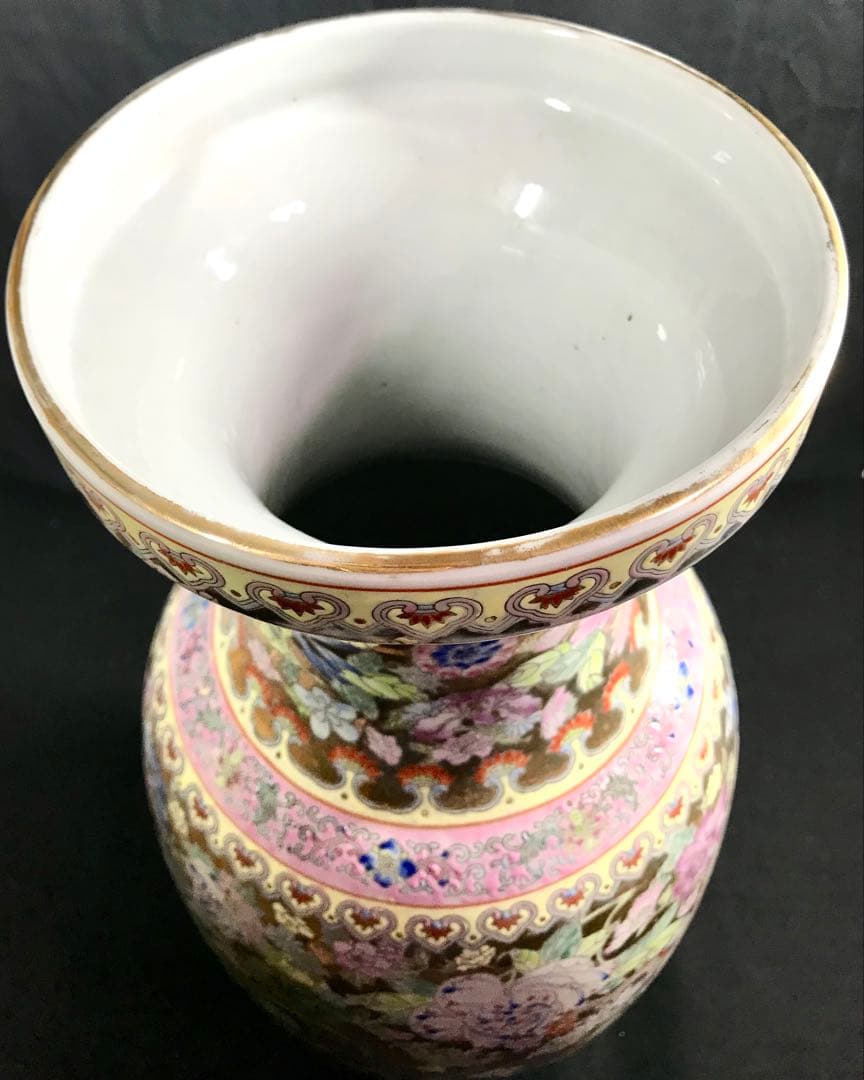 よ*う様 中国古玩 景徳鎮製 粉彩 九龍百花 大花瓶 磁器 高さ約60cm