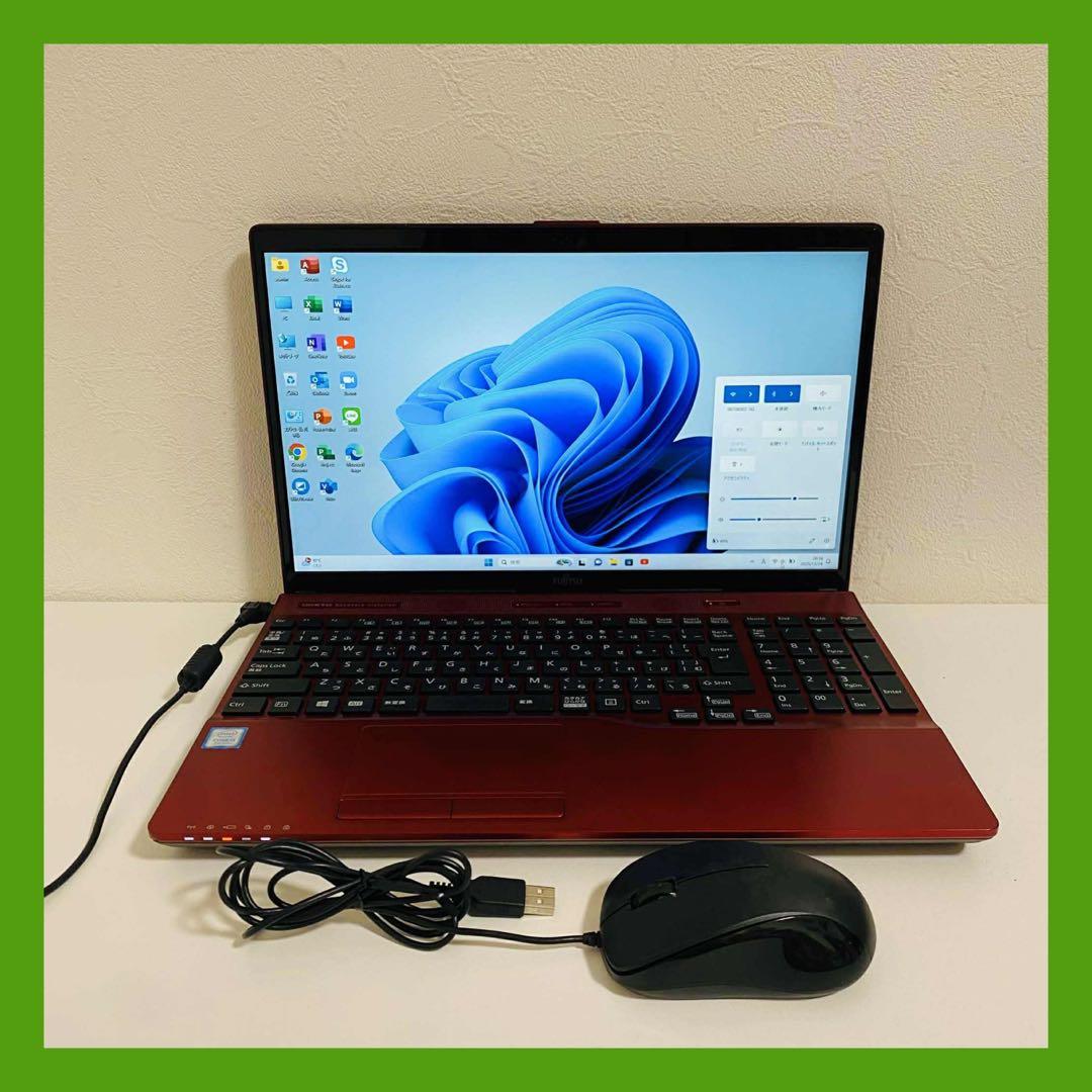 Y988 FujitsuノートパソコンSSD第7世代WEBカメラWindow11