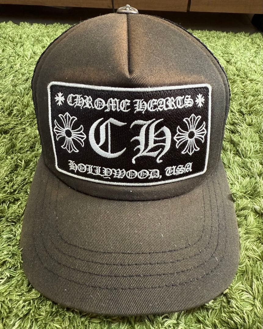 CHROME HEARTS 刺繍ロゴ キャップ ブラック