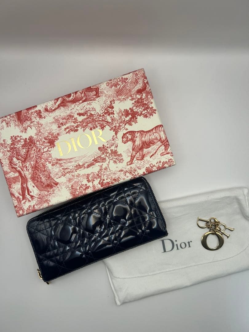 [極美品]Dior ネイビーキルティング長財布　ギャラ有