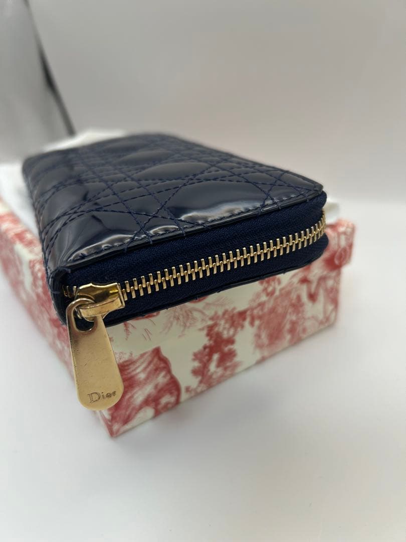 [極美品]Dior ネイビーキルティング長財布　ギャラ有