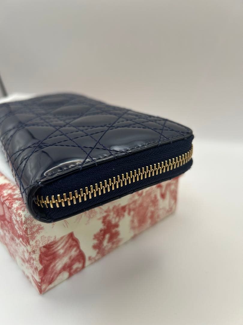 [極美品]Dior ネイビーキルティング長財布　ギャラ有